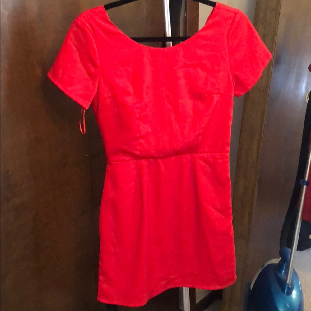 Red mini dress